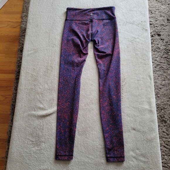 Lululemon Wunder Under Pant III Splatter Prep Red Sapphire Blue size 4 - Picture 6 of 13